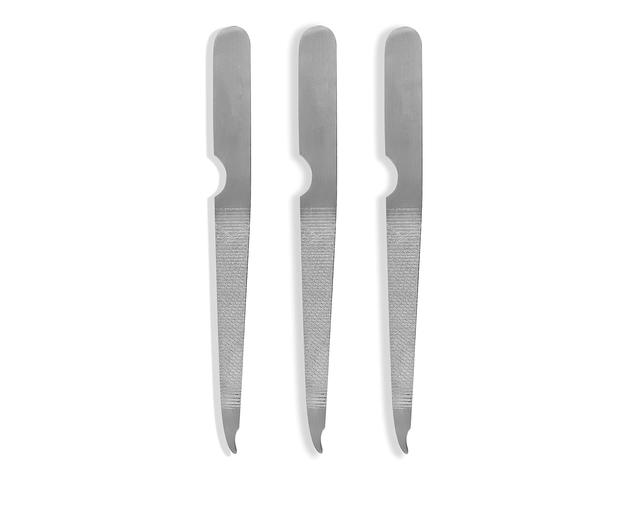 ZAMAHA UK® 3 Pcs Stainless Steel Metal Nail Files - Reusable Dual Sided Nail Care for Men and Women, Pedicure & Manicure Accessories, Ergonomic Handle
