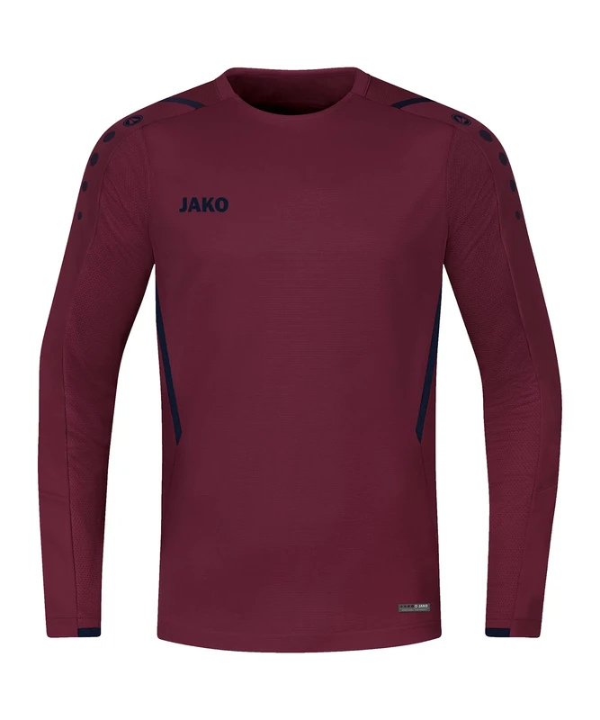 JAKO Unisex 8821 Sweatshirt, unisex_adult, Sweatshirt, 8821, Maroon/Navy, L