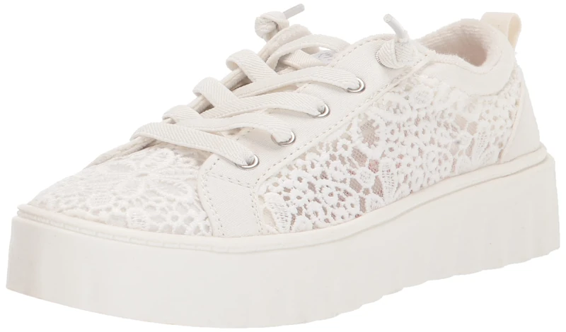 Roxy Women's Sheilahh Slip on Platform Sneaker Shoe, Ash/White, 4.5 UK