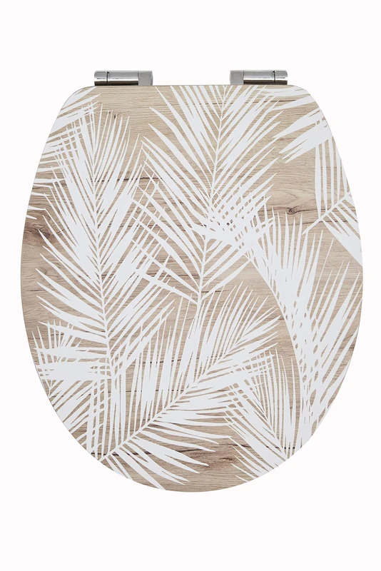 Wirquin Diplomat Toilet Seat, Palm (FSC Label), Wood, Soft Close, Removable, Top Fix, Eclectic Nordic