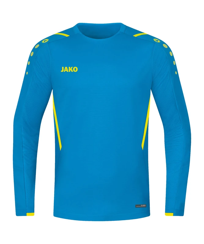 JAKO Unisex 8821 Sweatshirt, unisex_adult, Sweatshirt, 8821, Jako blue/neon yellow, L