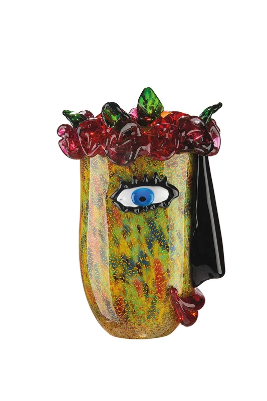 GILDE GLAS art Flower Vase - Table Decoration - Gifts for Women - Stained Glass 31 cm