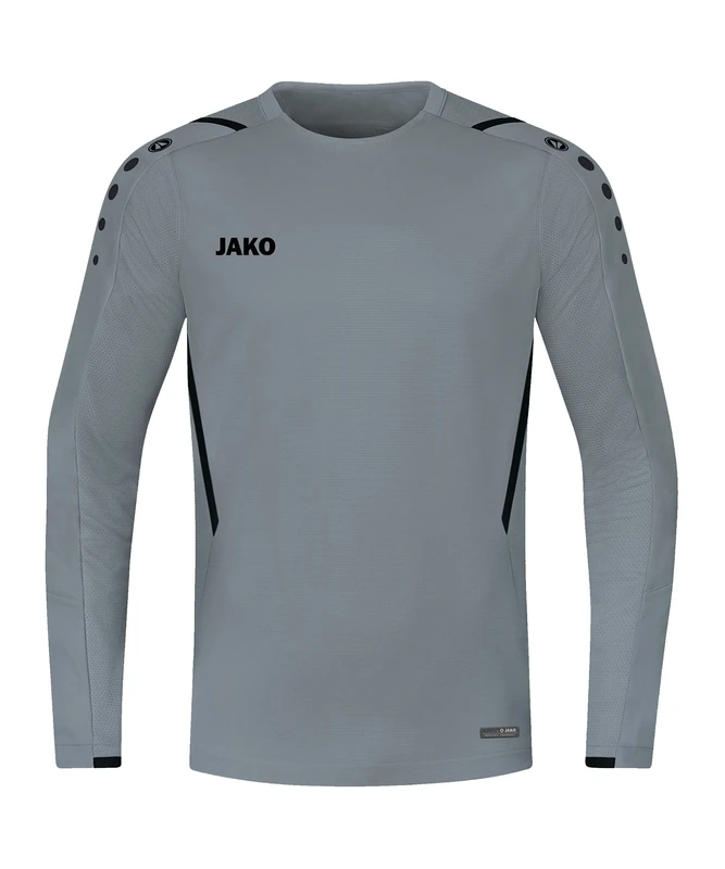JAKO Unisex 8821 Sweatshirt, unisex_adult, Sweatshirt, 8821, Stone Grey/Black, M
