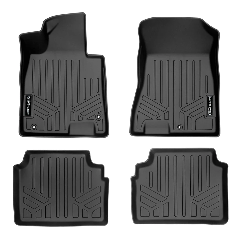 SMARTLINER Custom Fit Floor Mats 2 Row Liner Set Black for 2020-2021 Kia K5 (Only AWD Models)