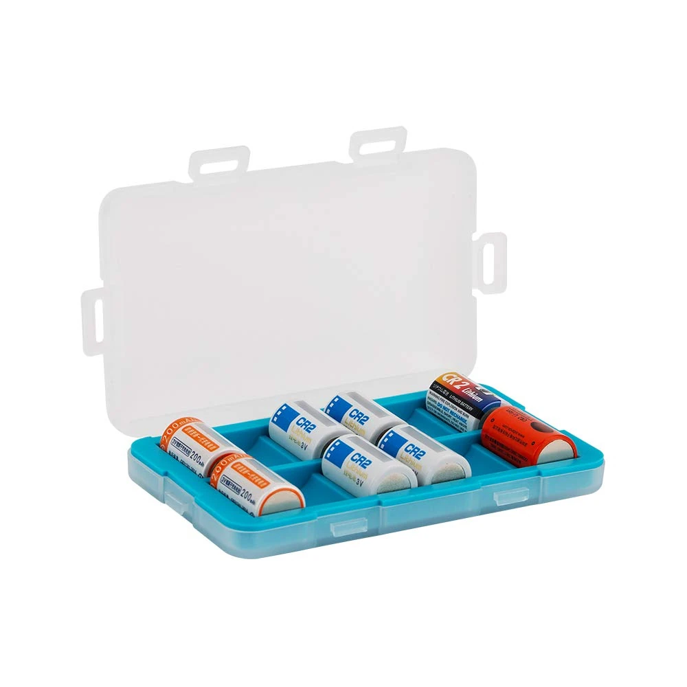 JJC Moistureproof Battery Case Holder for 12X CR2 / CR15H270 Rechargeable Battery, Batteries Storage Box Battery Organizer Case
