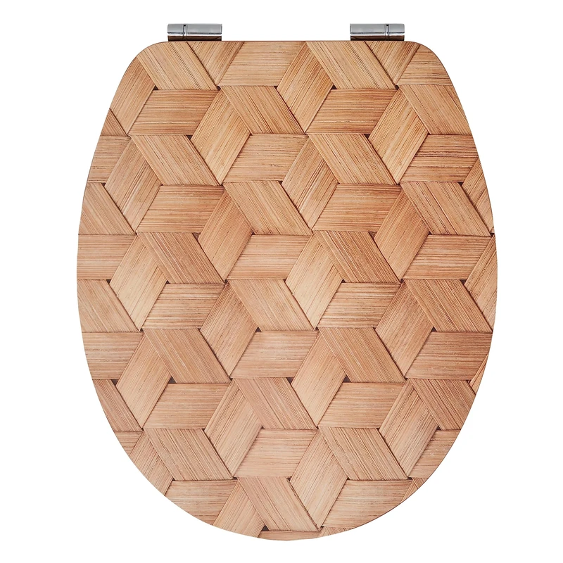 Wirquin 20723077 Abattant WC avec frein de Chute Diplomat 100% FSC, top fix, déclipsable, Osier Toilet Seat, Wicker, Wood