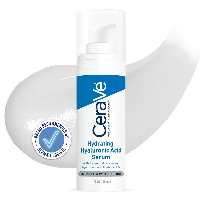CeraVe Hydrating Hyaluronic Acid Serum, Face, With 3 essential ceramides & vitamin B5, For all skin types, 30 ml/1 oz