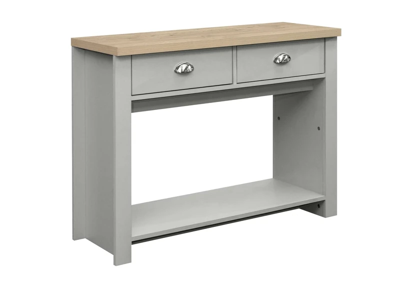 Birlea Highgate 2 Drawer Console Table Grey & Oak Effect