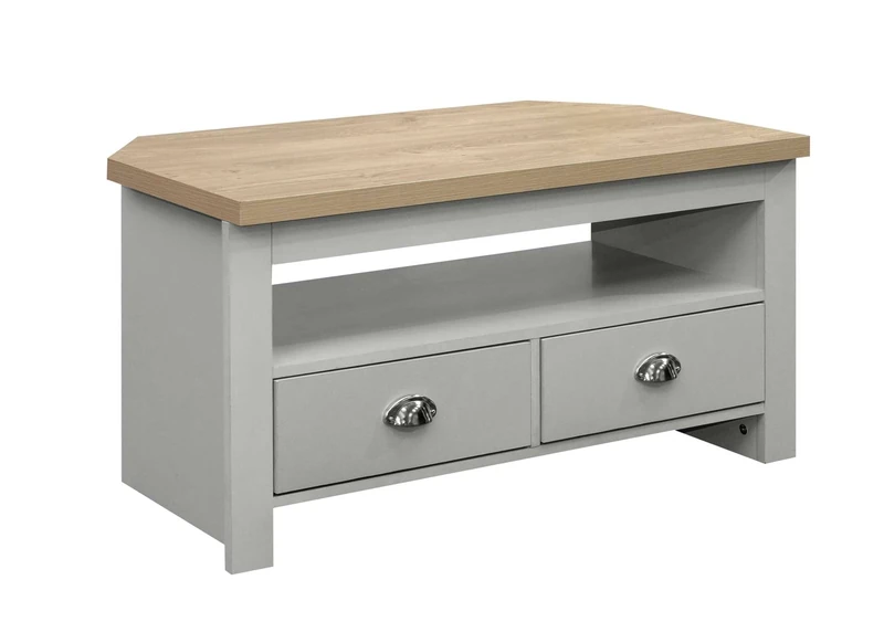 Birlea Highgate Corner TV Unit Grey & Oak Effect
