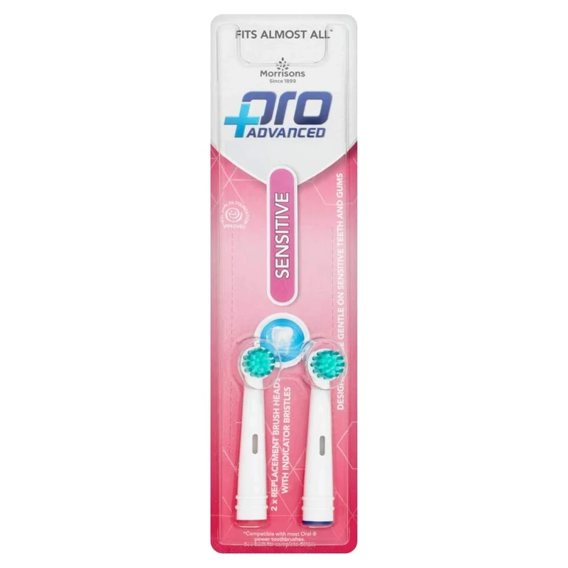 Morrisons Sensitive Replacement Brush Heads 2 Pack x 8