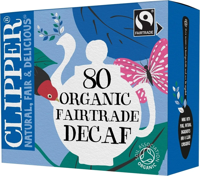 Clipper Organic Everyday Decaf Tea Bags | Natural, Unbleached, Plant-Based Biodegradable & Non GM Black Tea Bags | | Eco Conscious, Organically Grown & Fair Trade Tea (80 Teabags)