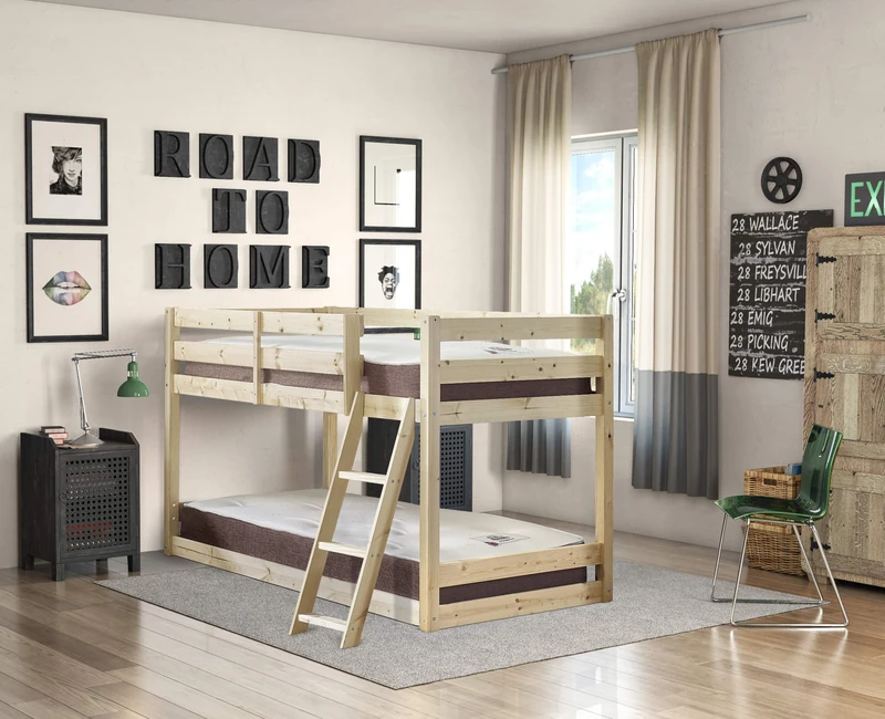 STRICTLY BEDS&BUNKS Courtland Bunk Bed with slanted ladder, 2ft 6 Single