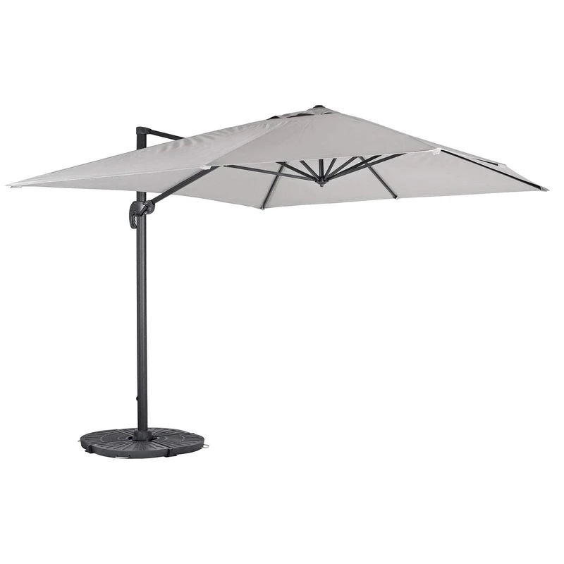Azuma Roma 3M Garden Parasol Large Square Cantilever Sun Shade Patio Umbrella - Silver