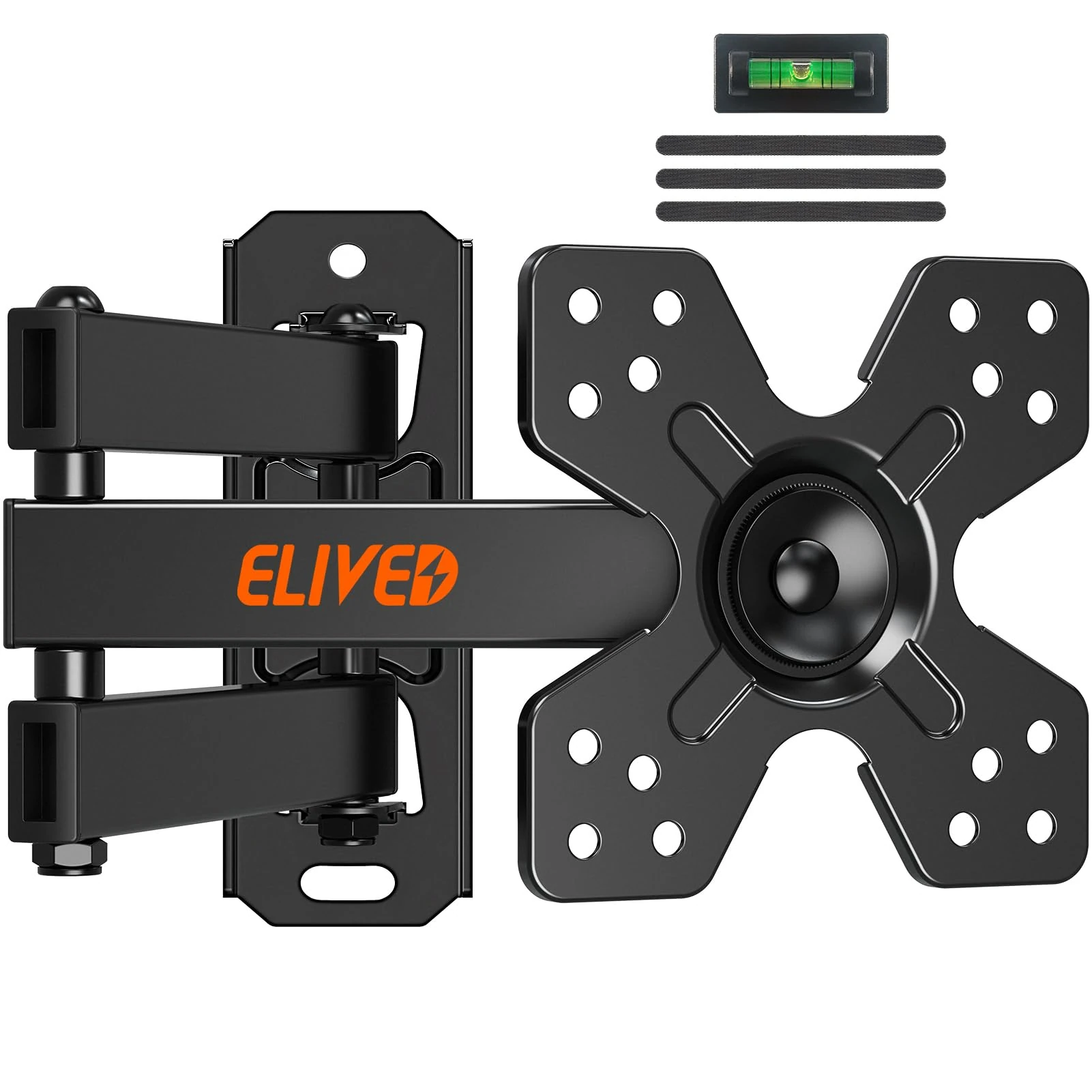 ELIVED TV Wall Bracket Tilt Swivel for Most 14 - 30 Inch TVs up to 15KG, Max VESA 100x100mm, Full Motion TV Bracket with Articulating Arm, Monitor Wall Mount for LED, LCD, OLED Flat / Curved Screens