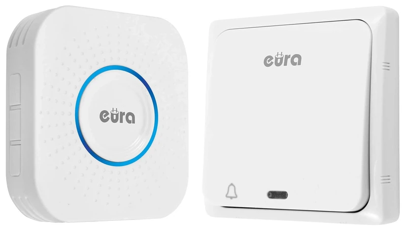 Eura WDP-82H2 Battery-Free Wireless Doorbell, Outdoor Waterproof Wireless Doorbell, 100 m Range, 58 Ringtones, 4 Volume Levels