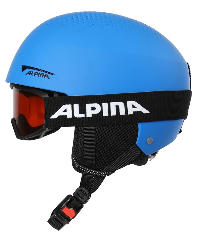 ALPINA Unisex - Children, ZUPO SET (+PINEY) ski helmet, blue matt, 48-52 cm