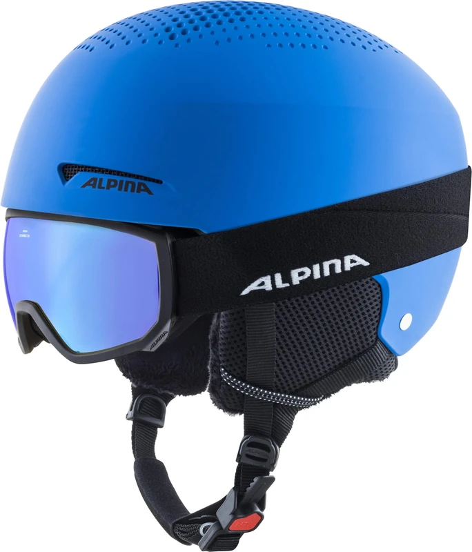 ALPINA Unisex - Children, ZUPO SET (+ SCARABEO JR) ski helmet, blue matt, 51-55 cm