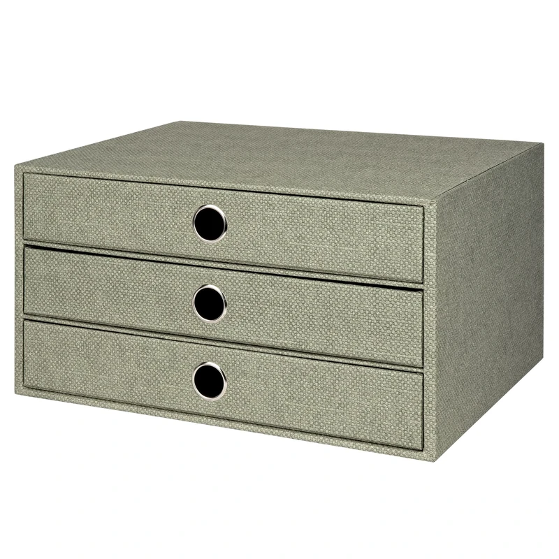Rössler S.O.H.O. 3 Drawer Box for A4 with Finger Hole, Special Line, Sage