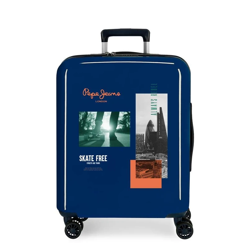 Pepe Jeans Nolan Cabin Suitcase Blue 40 x 55 x 20 cm ABS Rigid Integrated TSA Closure 38.4 L 2 kg 4 Wheels Double Hand Luggage