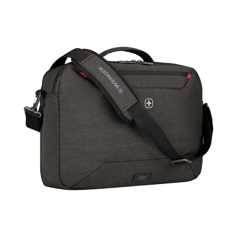 Wenger MX Commute Laptop Bag for Shoulder, Notebook up to 16 Inches, Tablet up to 10 Inches, Women Men, Business University School Travel, Heather Grey