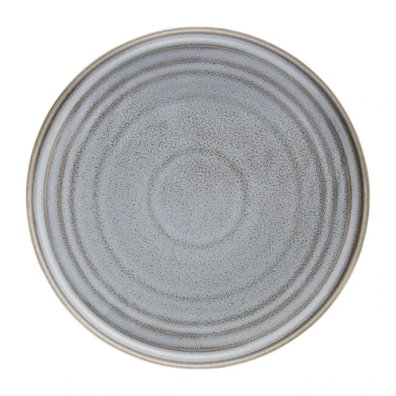 Olympia Cavolo Flat Round Plates Charcoal Dusk 270mm Set of 4 - Porcelain Durable Dishes Dinnerware FD922