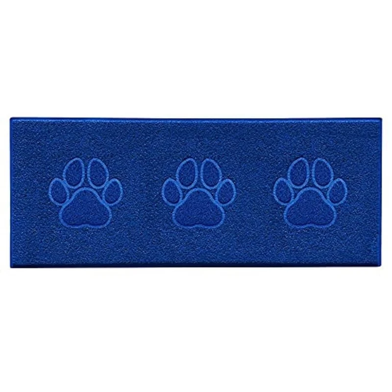 Nicoman Triple Paw Embossed Shape Indoor Outdoor Dirt-Trapper Door Mat Washable Barrier Heavy Duty Doormat - (Watertight Rubber-Back, Runner, Blue, 150 x 60cm)
