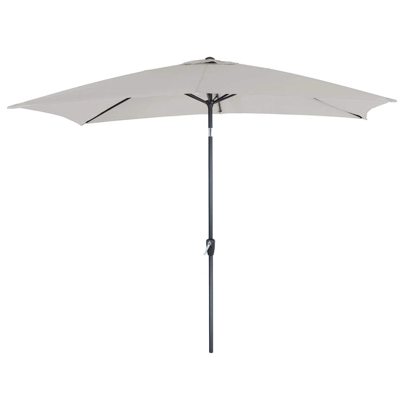 Azuma Garden Parasol 3x2M Rectangle Crank & Tilt Patio Umbrella Sun Shade - Silver