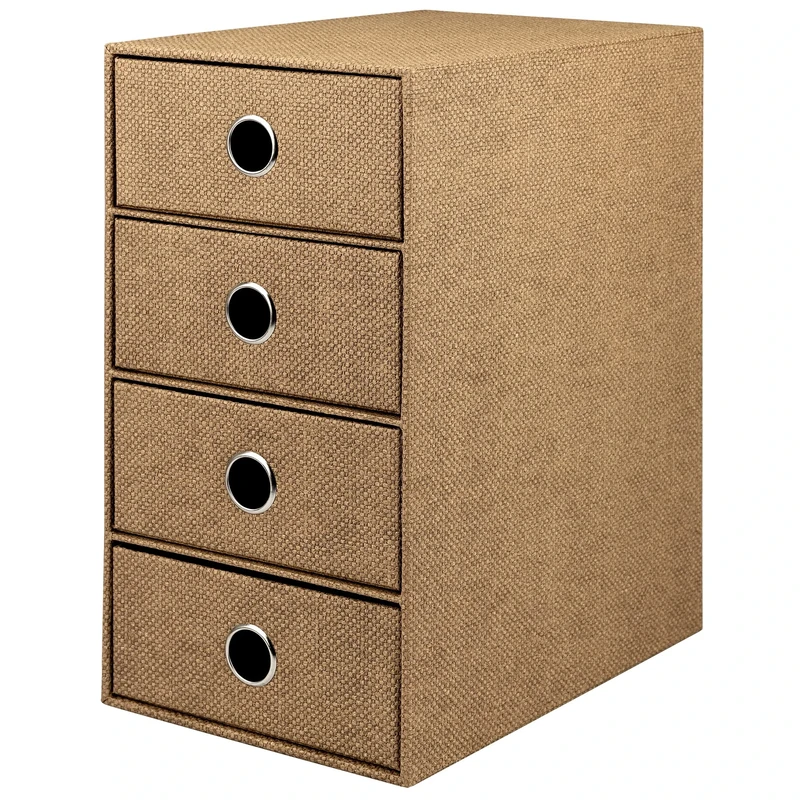 Rössler S.O.H.O. 4 Drawer Box for with Finger Hole, Special Line, Hazelnut