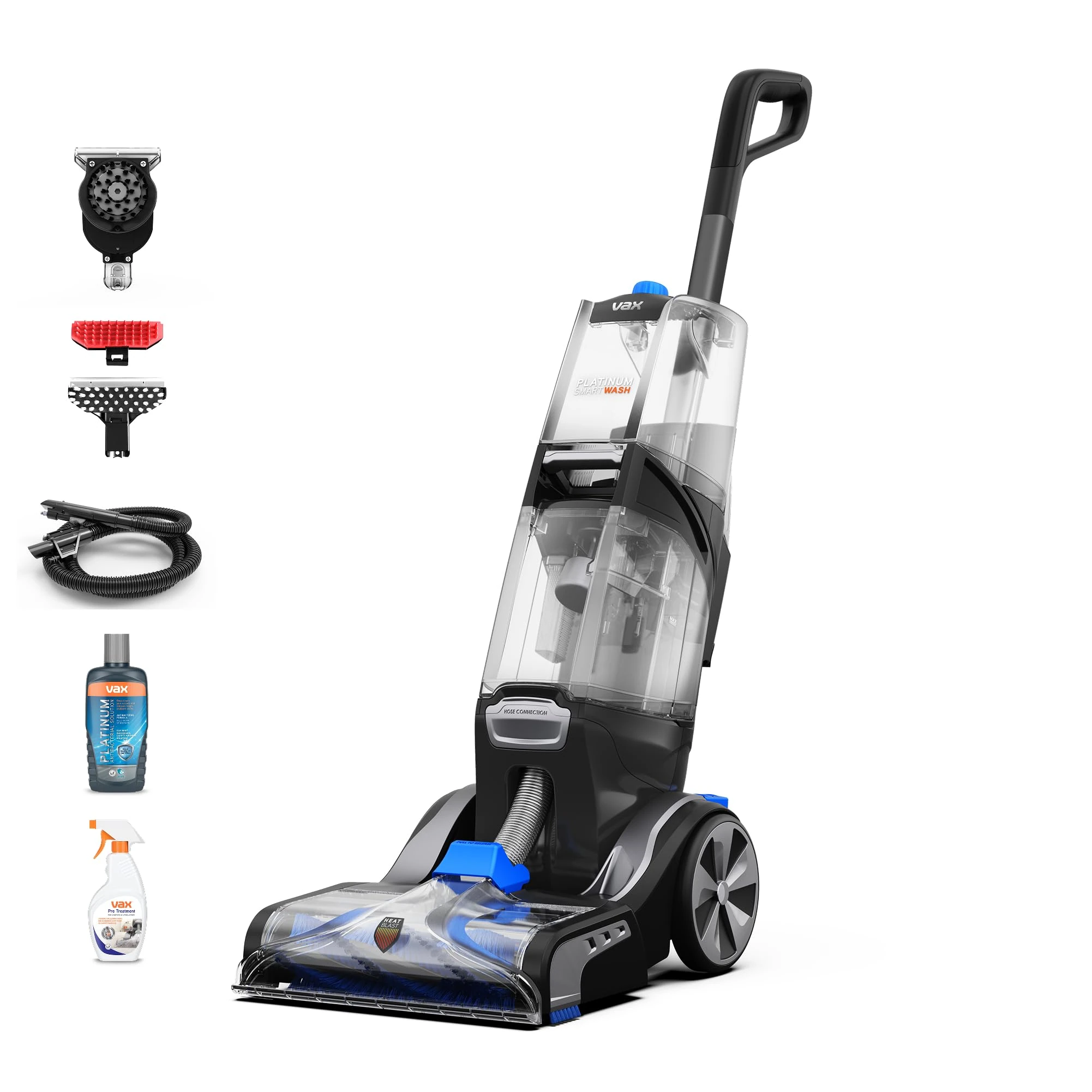 Vax Platinum SmartWash Carpet Cleaner Machine, Rug, Upholstery, Car, Stair Upright Shampooer Washer, Handheld Spot Cleaning, SpinScrub and Wash Tools, Solution, 1200W, 8.5kg, CDCW-SWXS