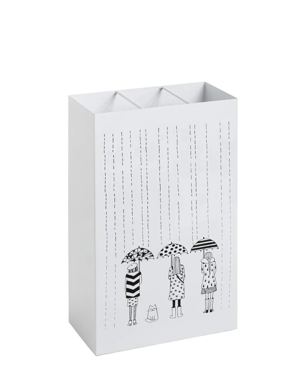 HAKU Umbrella Stand White, Metal - Dim.: W 30 cm X H 48 cm X D 16 cm, Style: Modern