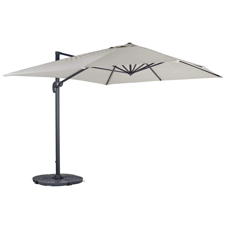 Azuma Roma 4M x 3M Extra Large Garden Parasol Cantilever Sun Shade Umbrella - Silver