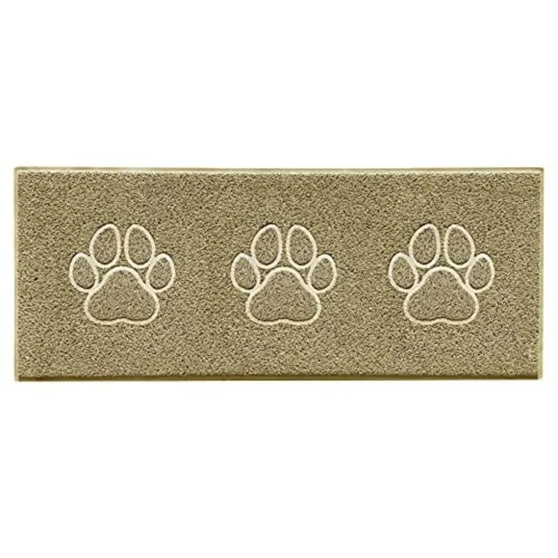 Nicoman Triple Paw Embossed Shape Indoor Outdoor Dirt-Trapper Door Mat Washable Barrier Heavy Duty Doormat - (Watertight Rubber-Back, Runner, Biege, 150 x 60cm)