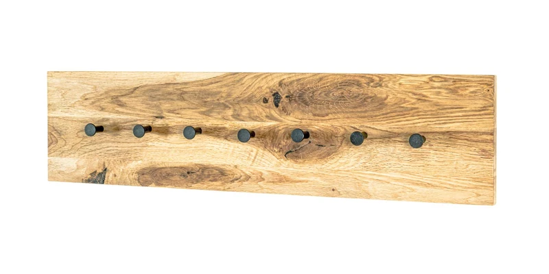 HAKU Möbel Wardrobe Oak Oiled, Black, Solid Wood, Metal - Size: W 80 cm X H 20 cm X D 6 cm, Style: Modern