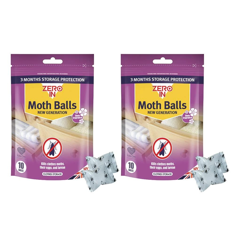 Zero In AMZ436 Moth Balls 10 Pack x2, Mulicolour