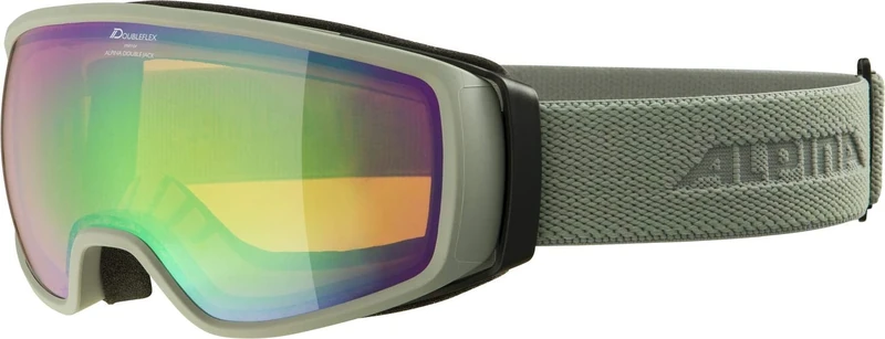 ALPINA Unisex - Adult, DOUBLE JACK Q-LITE ski goggles, moongrey, One Size