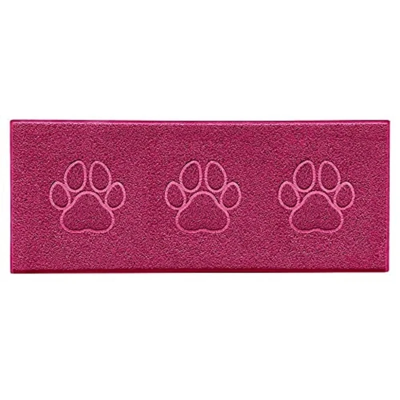 Nicoman Triple Paw Embossed Shape Indoor Outdoor Dirt-Trapper Door Mat Washable Barrier Heavy Duty Doormat - (Watertight Rubber-Back, Runner, Pink, 150 x 60cm)