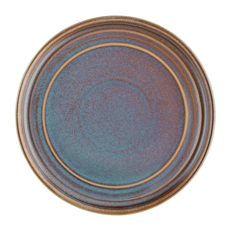 Olympia Cavolo Flat Round Plates Iridescent 180mm (6 Pack) - Dinnerware Set, Oven and Dishwasher Safe FD914