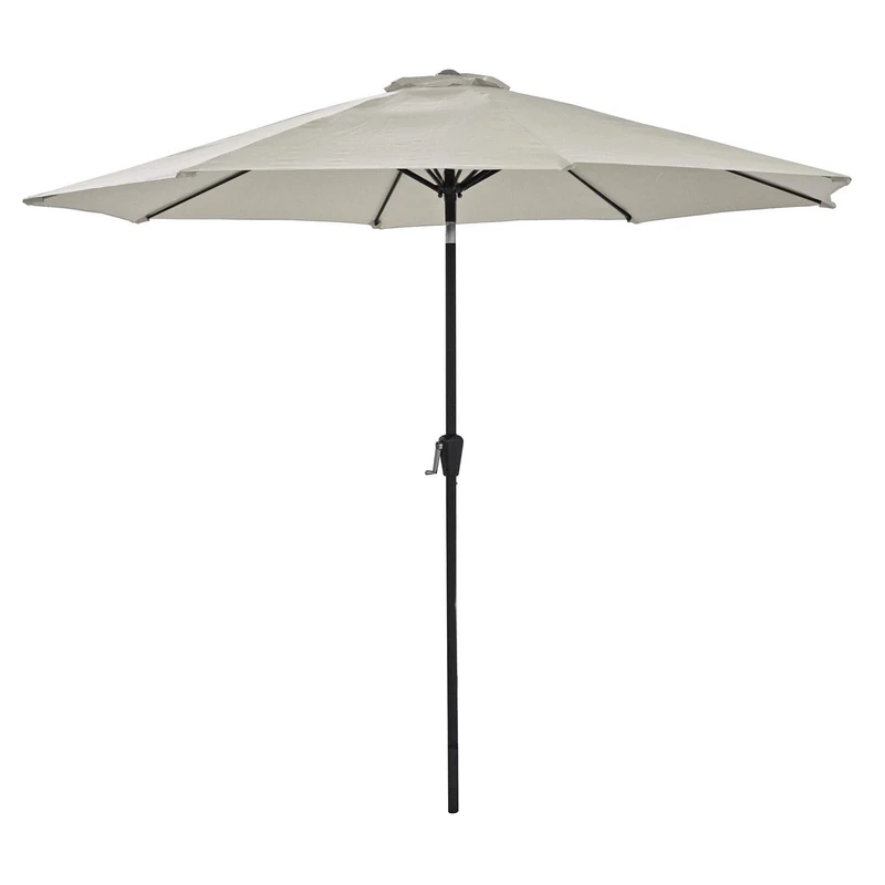 Azuma Garden Parasol 3M Round Silver 8 Panel Crank & Tilt Patio Umbrella Sun Shade