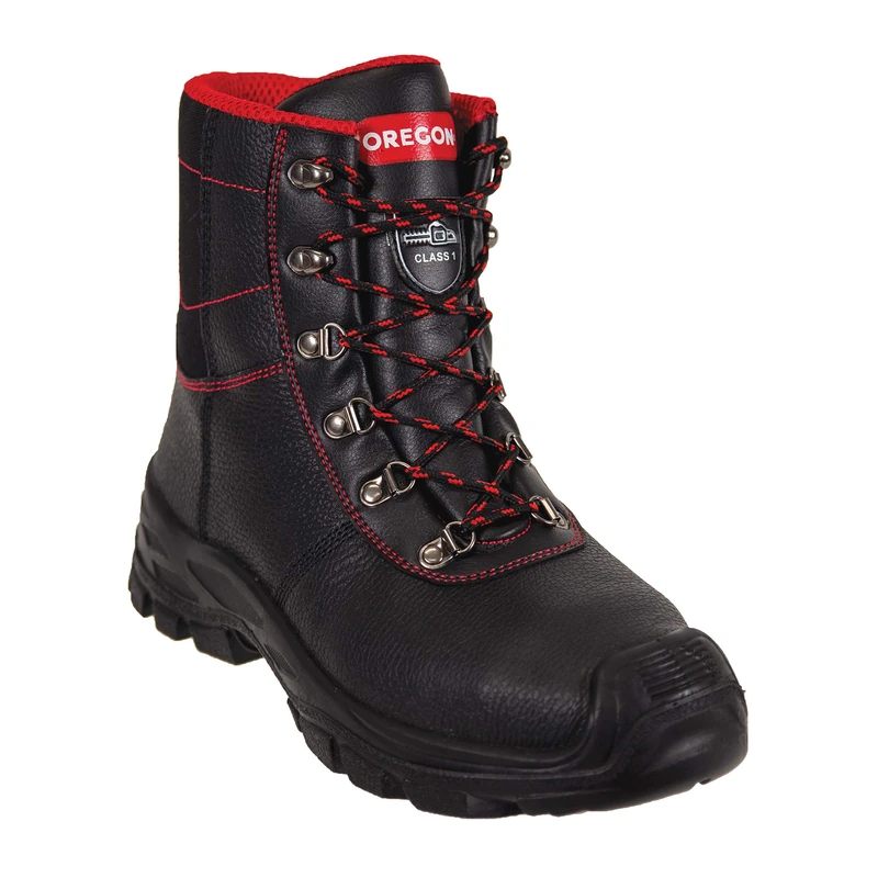 Oregon Sarawak Class 1 Leather Chainsaw Protective Boots, Metal Toe Cap, Professional Recommended Water Resistant Anti Static Safety Work Boot, UK Size 9 (43 EU)