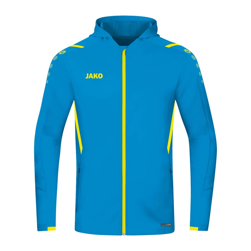 JAKO Men's Challenge Training Jacket with Hood, Blue/neon Yellow, XL