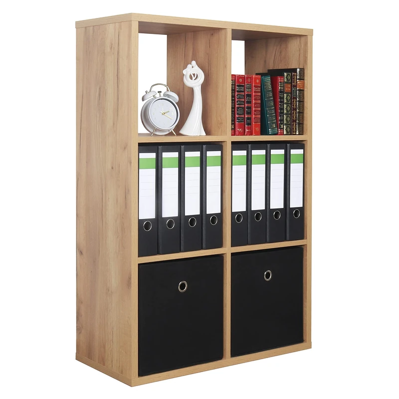 RICOO Shelf, Engineered Wood, Brown Oak Gold, 107 x 73 x 33 cm