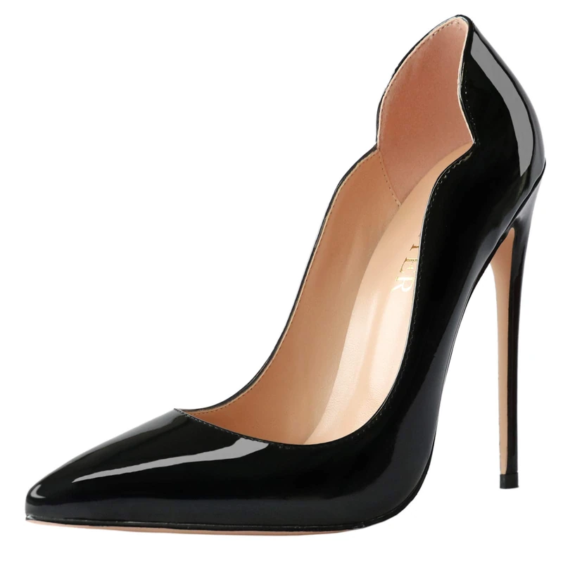 COLETER High Heels for Women, Pointed Toe Dress Shoes Stiletto Heels Evening Party Pumps Black 7 US