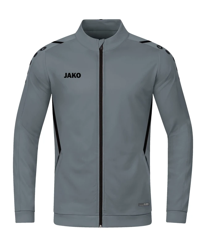 JAKO Men's Challenge Training Jacket with Hood, Stone Grey/Black, S