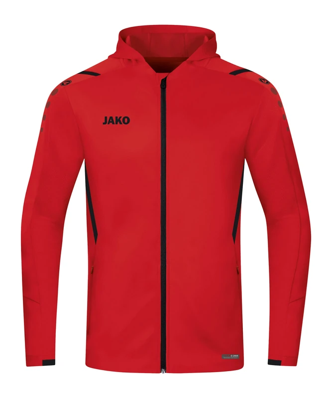 JAKO Men's Challenge Training Jacket with Hood, Red/Black, XL