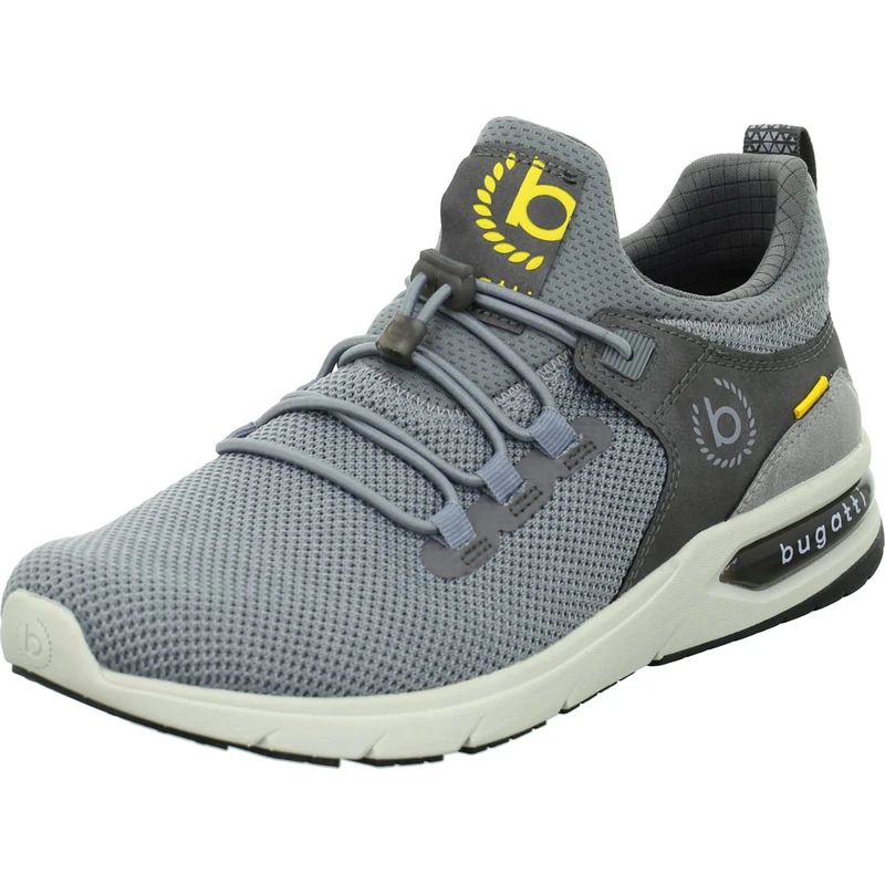bugatti Men's Sporty Sneaker with Memory Foam in a Sporty Design, Elastic Laces, Breathable, Gray, 7.5 UK