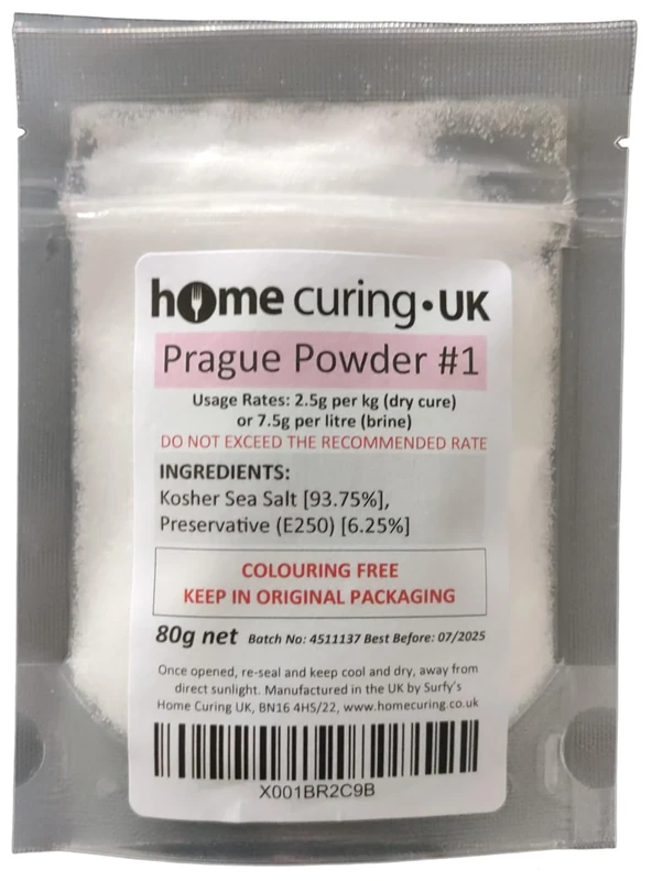 Surfy's Prague Powder #1 Instacure No.1 Pink Curing Salt (80g) - Colouring Free - Image 1