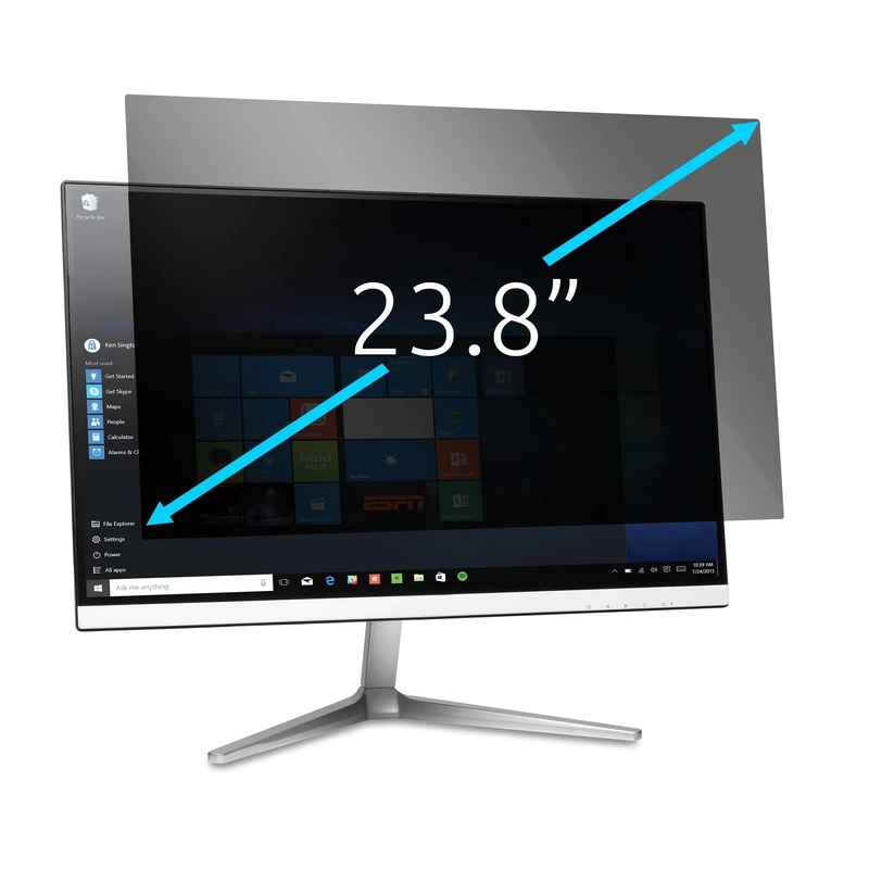 Kensington Monitor Privacy Screen Filter, 2-Way Removable Protector for 23.8" 16:9 Monitors, Anti Glare Coating, Reversible Screen Cover with Blue Light Reduction to Prevent Eye Strain (628337)