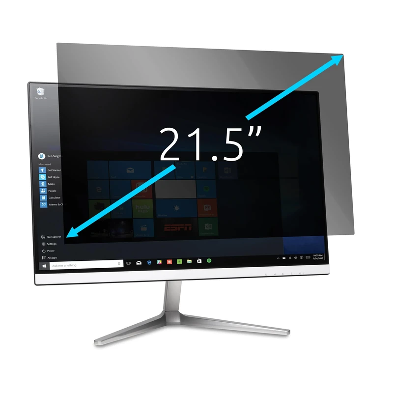Kensington Monitor Privacy Screen Filter, 2-Way Removable Protector for 21.5" 16:9 Monitors, Anti Glare Coating, Reversible Screen Cover with Blue Light Reduction to Prevent Eye Strain (628335)