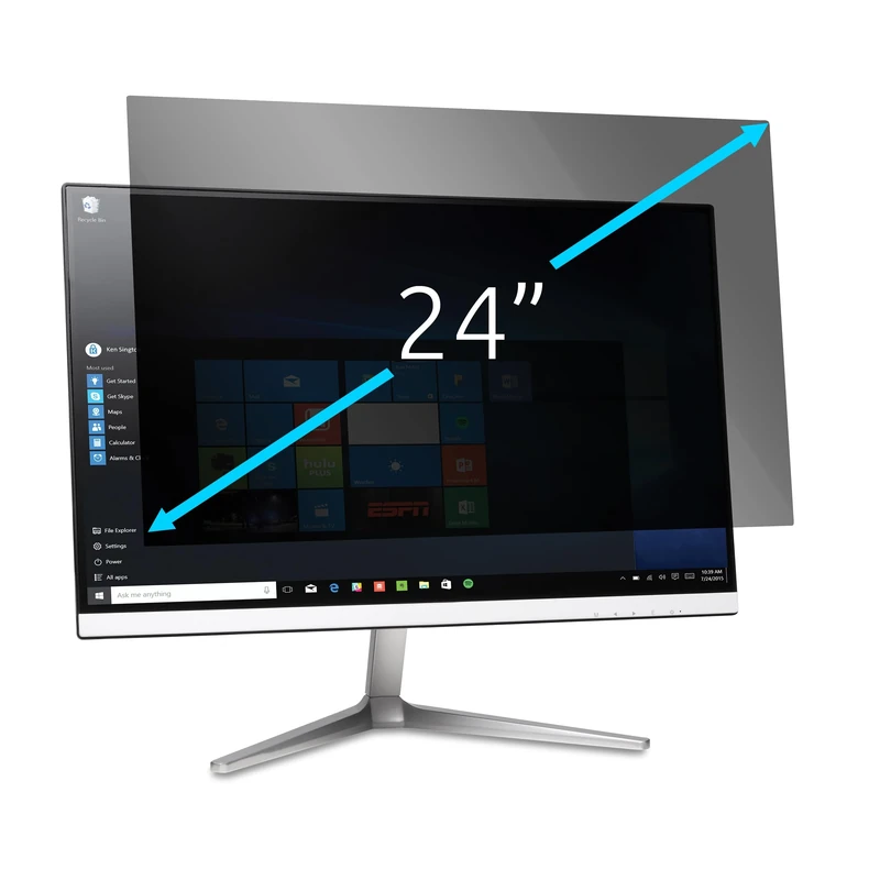 Kensington Monitor Privacy Screen Filter, 2-Way Removable Protector for 24" 16:10 Monitors, Anti Glare Coating, Reversible Screen Cover with Blue Light Reduction to Prevent Eye Strain (628339) - Image 1