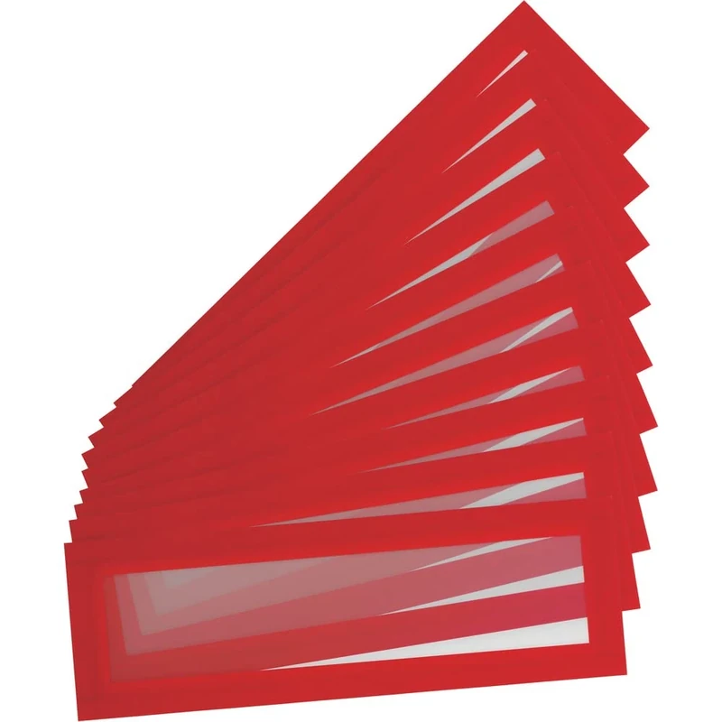 Tarifold ES 195203 – Pack of 10 Magnetic Frames Holder A5/A4 – for Labels (55 x 210 mm Long) – Magneto PRO for Magnetic Boards, Red